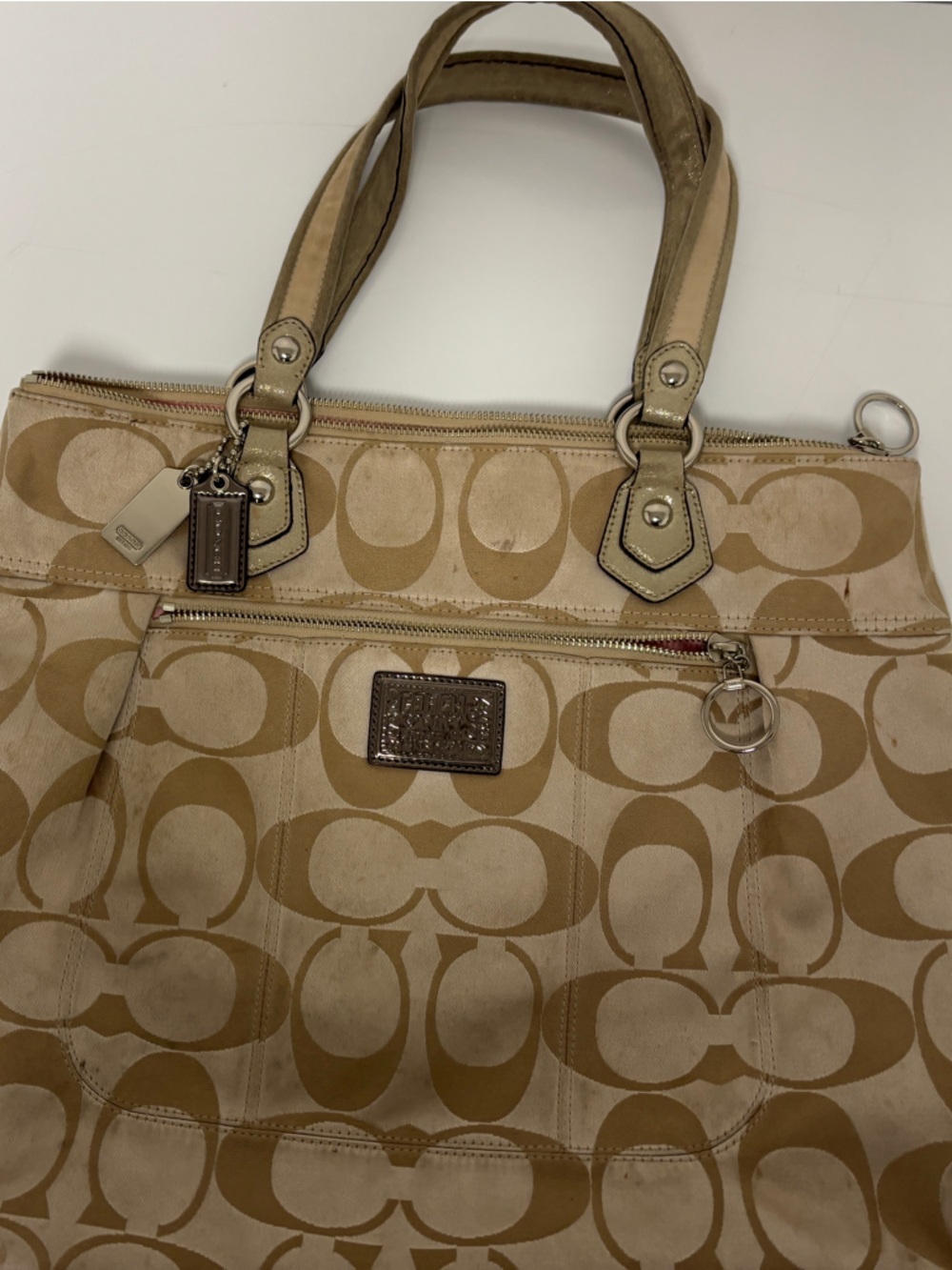 Coach Beige/Tan Signature Canvas Tote